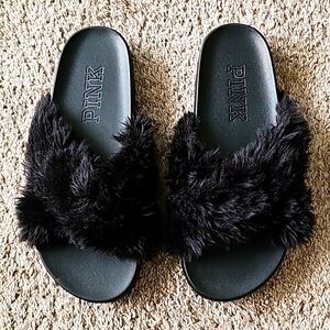 VS pink slides with fur